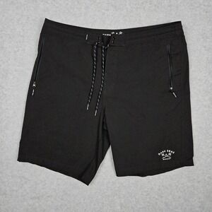 Dark Seas Division Mens 38 Black Board Shorts Swim Trunks Surf Skate Heavyweight